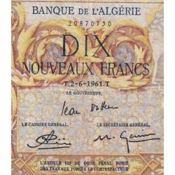 Algérie - Pick 119a_2- 10 nouv. francs - Série V.835 - 02/06/1961 - Etat : TTB-