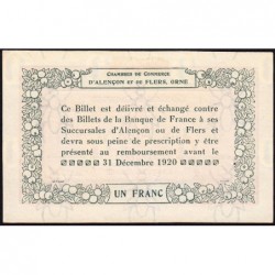 Alençon & Flers (Orne) - Pirot 6-10 - 1 franc - Série R1 - 10/08/1915 - Etat : SPL