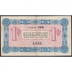 Annecy - Pirot 10-5 - 1 franc - Série 188 - 14/03/1916 - Etat : TTB