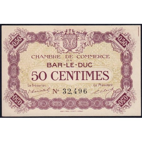 Bar-le-Duc - Pirot 19-1 - 50 centimes - Sans date (1915) - Etat : SUP+