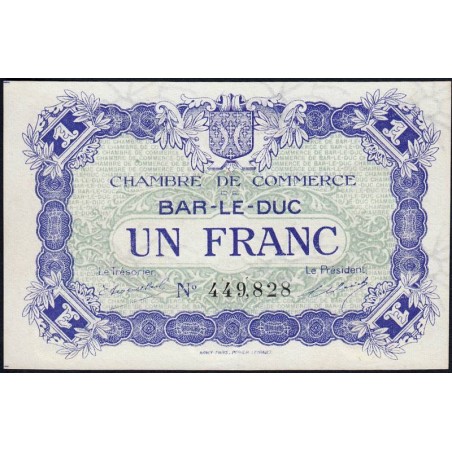 Bar-le-Duc - Pirot 19-11 - 1 franc - 01/09/1917 - Etat : NEUF