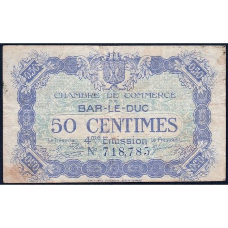 Bar-le-Duc - Pirot 19-13 - 50 centimes - 4me émission (1920) - Etat : TB-