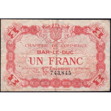 Bar-le-Duc - Pirot 19-15 - 1 franc - 4me émission (1920) - Etat : TB-