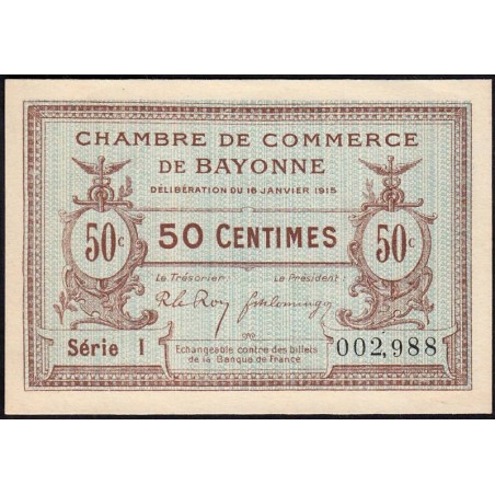 Bayonne - Pirot 21-1a - 50 centimes - Série I - 16/01/1915 - Etat : NEUF