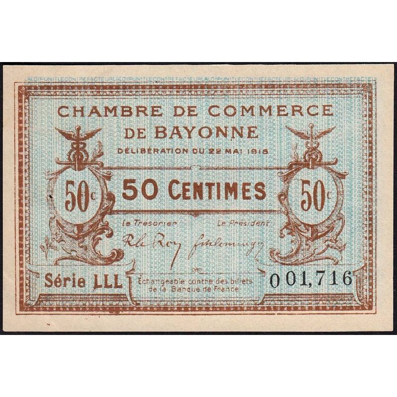 Bayonne - Pirot 21-24 - 50 centimes - Série LLL - 22/05/1916 - Etat : SUP+