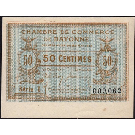 Bayonne - Pirot 21-26 - 50 centimes - Série l - 22/05/1916 - Etat : SPL