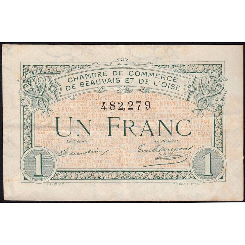 Beauvais - Pirot 22-2 - 1 franc - 02/06/1920 - Etat : TTB