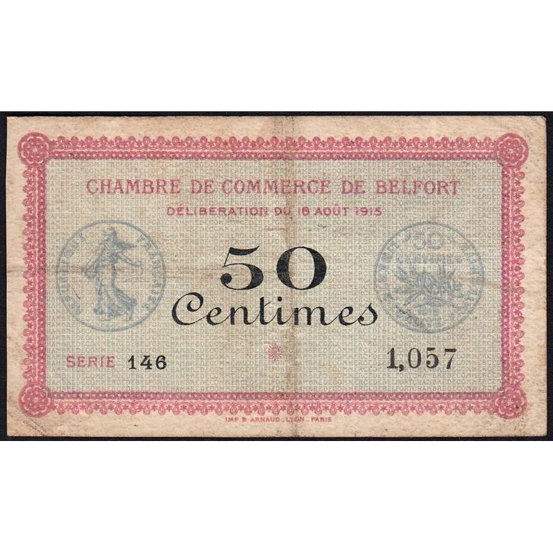 Belfort - Pirot 23-1 - 50 centimes - Série 146 - 18/08/1915 - Etat : B+