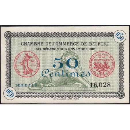 Belfort - Pirot 23-41a - 50 centimes - Série 115 - 04/11/1918 - Etat : SUP+