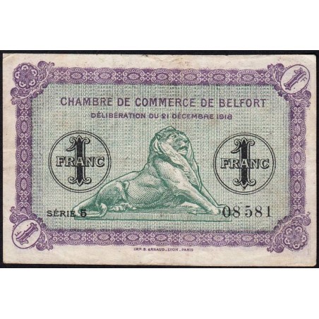 Belfort - Pirot 23-50 - 1 franc - Série 5 - 21/12/1918 - Etat : TB+