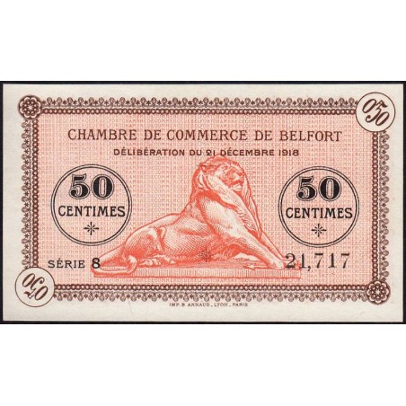 Belfort - Pirot 23-52a - 50 centimes - Série 8 - 21/12/1918 - Etat : NEUF