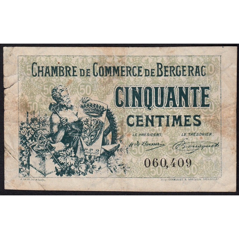 Bergerac - Pirot 24-38 - 50 centimes - 10/09/1921 - Etat : TB-