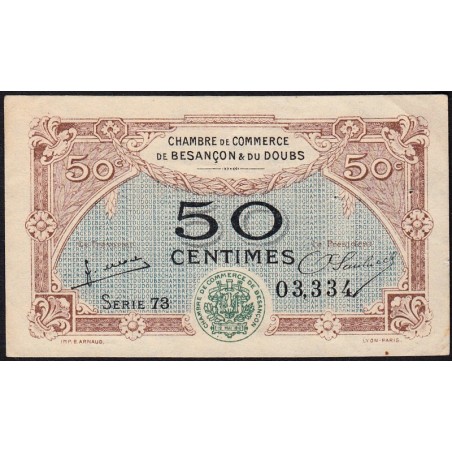 Besançon (Doubs) - Pirot 25-25 - 50 centimes - Série 73 - Sans date (1922) - Etat : TTB+