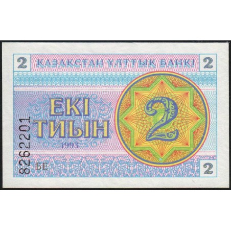 Kazakhstan - Pick 2c - 2 tiyn - Série БE - 1993 - Etat : NEUF