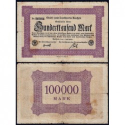 Allemagne - Notgeld - Aachen - 100'000 mark - Sans série - 01/07/1923 - Etat : TB
