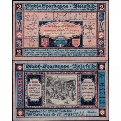 Allemagne - Notgeld - Bielefeld - 2 mark - Série A - Réf. a - 15/05/1921 - Etat : SPL