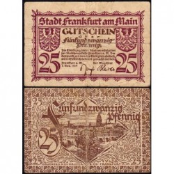 Allemagne - Notgeld - Frankfurt am Main - 25 pfennig - Sans série - 01/11/1919 - Etat : TB