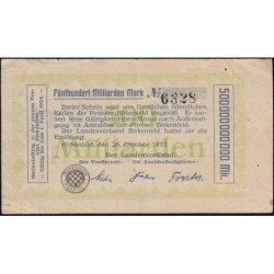 Birkenfeld - Oldenburg - Pick non réf. - 500 milliards mark - 26/10/1923 - Etat : TTB-