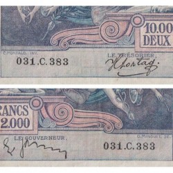 Belgique - Pick 105_2 - 10'000 francs ou 2'000 belgas - 12/03/1938 - Etat : TTB