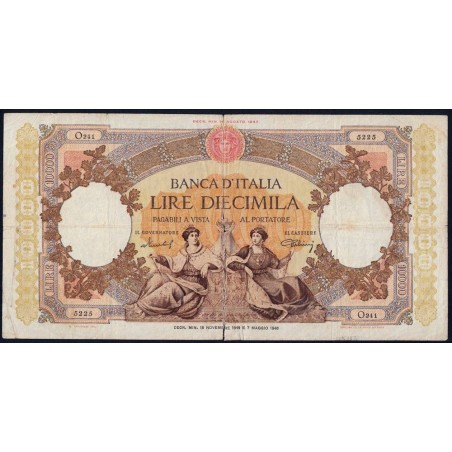 Italie - Pick 89b_2 - 10'000 lire - Série O 241 - 15/11/1949 - Etat : B à B+