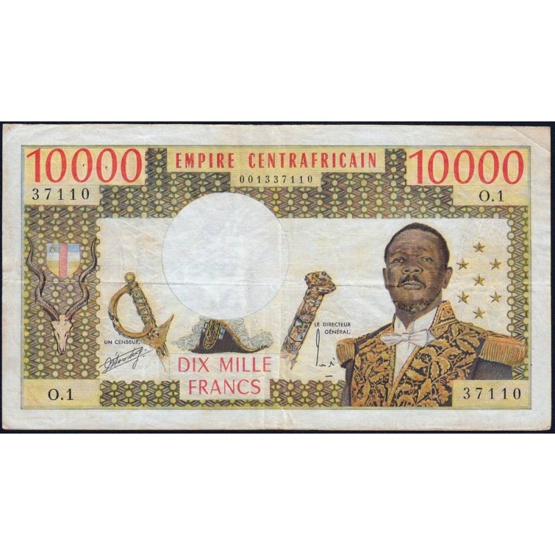Centrafrique - Pick 8 - 10'000 francs - Série O.1 - 1978 - Etat : TTB