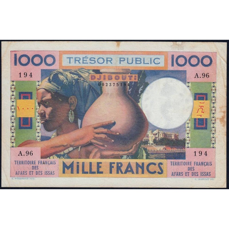 Djibouti - Pick 32 - 1'000 francs - 1974 - Etat : TB+