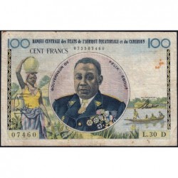 Gabon - Afrique Equatoriale - Pick 1d - 100 francs - Série L.30 - 1961 - Etat : TB