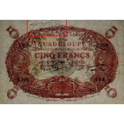 Guadeloupe - Pick 7s - 5 francs - Série P.356 - Avec filigrane - 1945 - Etat : TTB