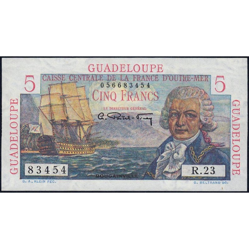 Guadeloupe - Pick 31 - 5 francs - Série R.23 - 1946 - Etat : NEUF