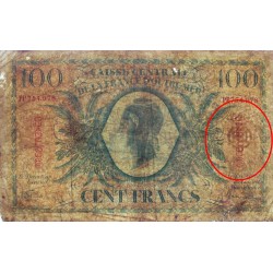 Guadeloupe - France Outre-Mer - Pick 29 - 100 francs - Série PP - 1944 - Etat : B+