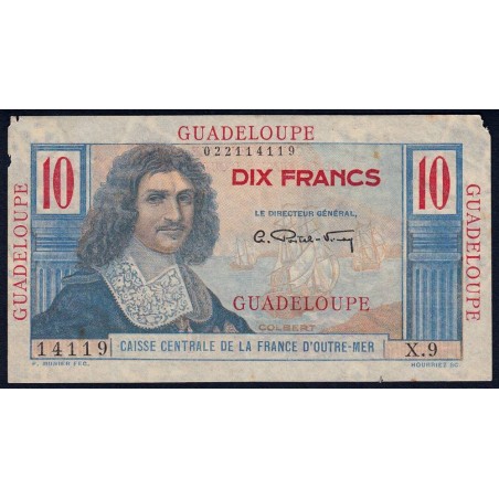 Guadeloupe - Pick 32 - 10 francs - Série X.9 - 1946 - Etat : TB