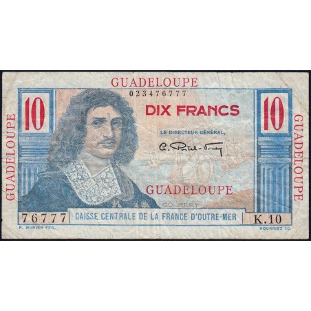 Guadeloupe - Pick 32 - 10 francs - Série K.10 - 1946 - Etat : TB