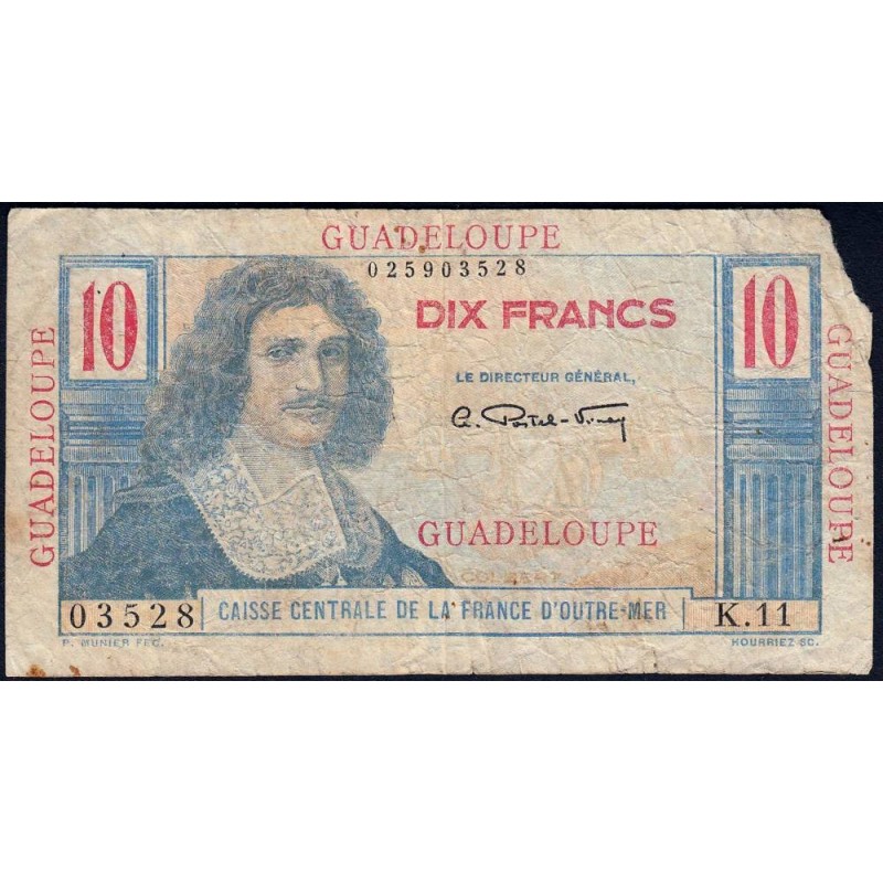 Guadeloupe - Pick 32 - 10 francs - Série K.11 - 1946 - Etat : AB