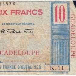 Guadeloupe - Pick 32 - 10 francs - Série K.11 - 1946 - Etat : AB