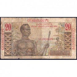 Guadeloupe - Pick 33 - 20 francs - Série P.6 - 1946 - Etat : B+