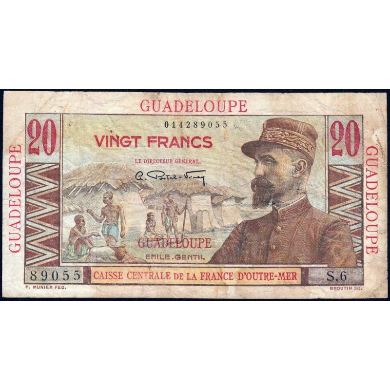 Guadeloupe - Pick 33 - 20 francs - Série S.6 - 1946 - Etat : TB