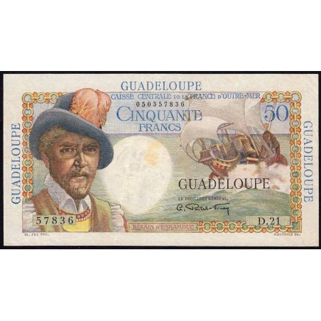 Guadeloupe - Pick 34 - 50 francs - Série D.21 - 1946 - Etat : TTB+