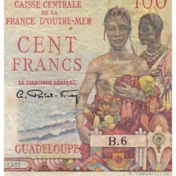 Guadeloupe - Pick 35 - 100 francs - Série B.6 - 1946 - Etat : B+ à TB-