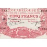 Guadeloupe - Pick 7s - 5 francs - Série U.356 - Avec filigrane - 1945 - Etat : TTB+
