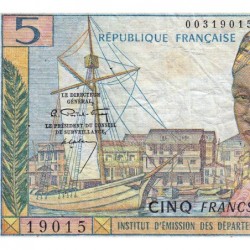 Antilles Françaises - Pick 7a - 5 francs - Série D.1 - 1964 - Etat : TB à TB+