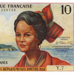 Antilles Françaises - Pick 8b - 10 francs - Série Y.7 - 1966 - Etat : NEUF