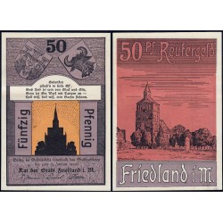 Allemagne - Notgeld - Friedland - 50 pfennig - 1921 - Etat : pr.NEUF