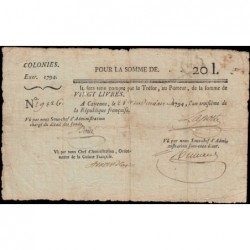 Guyane Française - Cayenne - Pick A4 - 20 livres - 1794 - Etat : TTB