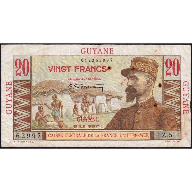 Guyane Française - Pick 21 - 20 francs - Série Z.5 - 1946 - Etat : TB+