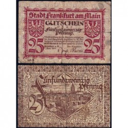 Allemagne - Notgeld - Frankfurt am Main - 25 pfennig - Série B - 01/11/1919 - Etat : TB-