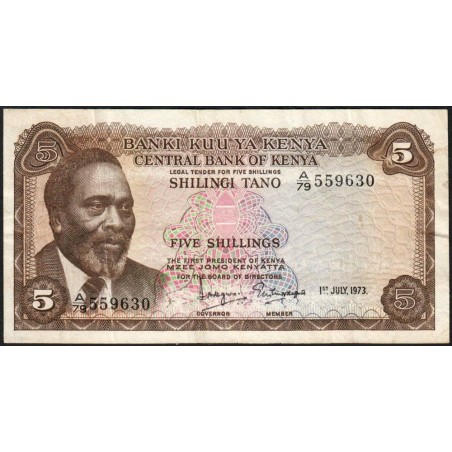 Kenya - Pick 6d - 5 shillings - Série A/79 - 01/07/1973 - Etat : TB+