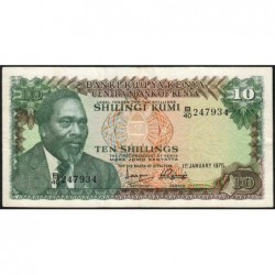 Kenya - Pick 12a - 10 shillings - Série B/40 - 01/01/1975 - Etat : TTB+