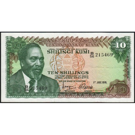 Kenya - Pick 12b - 10 shillings - Série B/56 - 01/07/1976 - Etat : TTB+