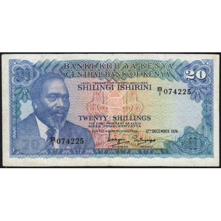 Kenya - Pick 13a - 20 shillings - Série B/1 - 12/12/1974 - Etat : TB+