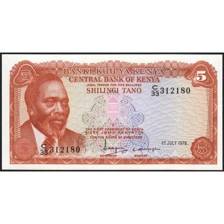 Kenya - Pick 15 - 5 shillings - Série C/33 - 01/07/1978 - Etat : NEUF